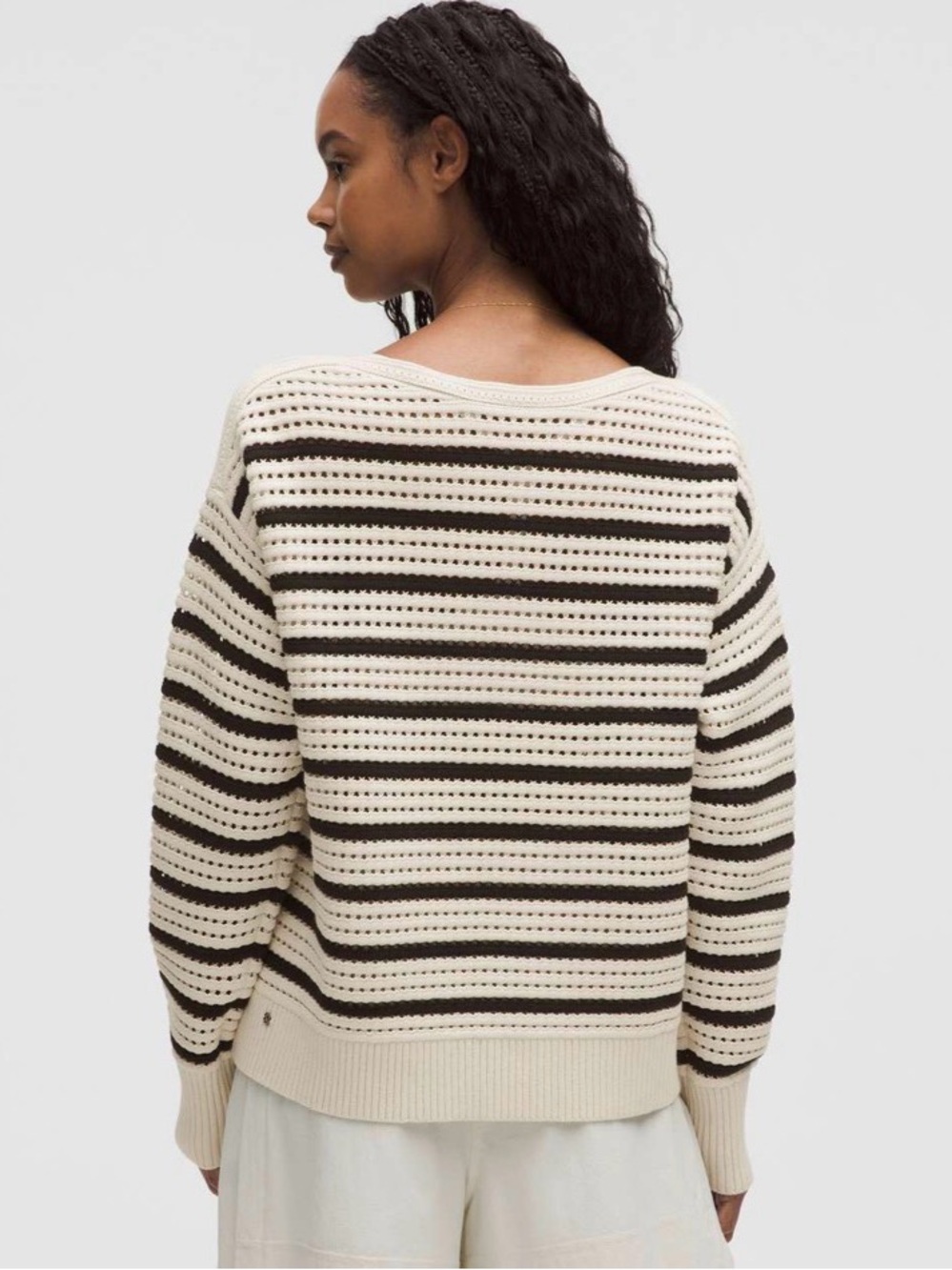 lululemon Cotton Crochet Pullover
Light Ivory / Black - size small - Picture 3 of 9